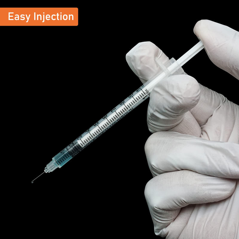 1ml/cc 31G Syringe 5/16" (8mm) Needle, Disposable Individual Package Pack of 100 1ml 31G 5/16inch