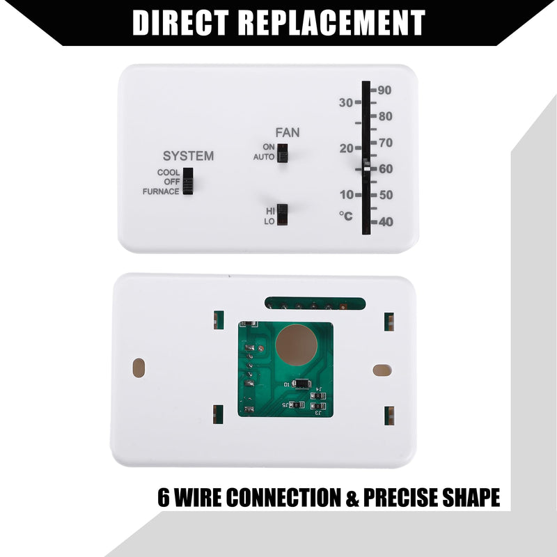 RV Analog Control Heating/Cooling Thermostat Kit for for Campers Motorhome/for Duo-Therm Thermostat RV Analog Control Heat/Cool / 40-90°F Temp on A/C and Furnace / 1 Set