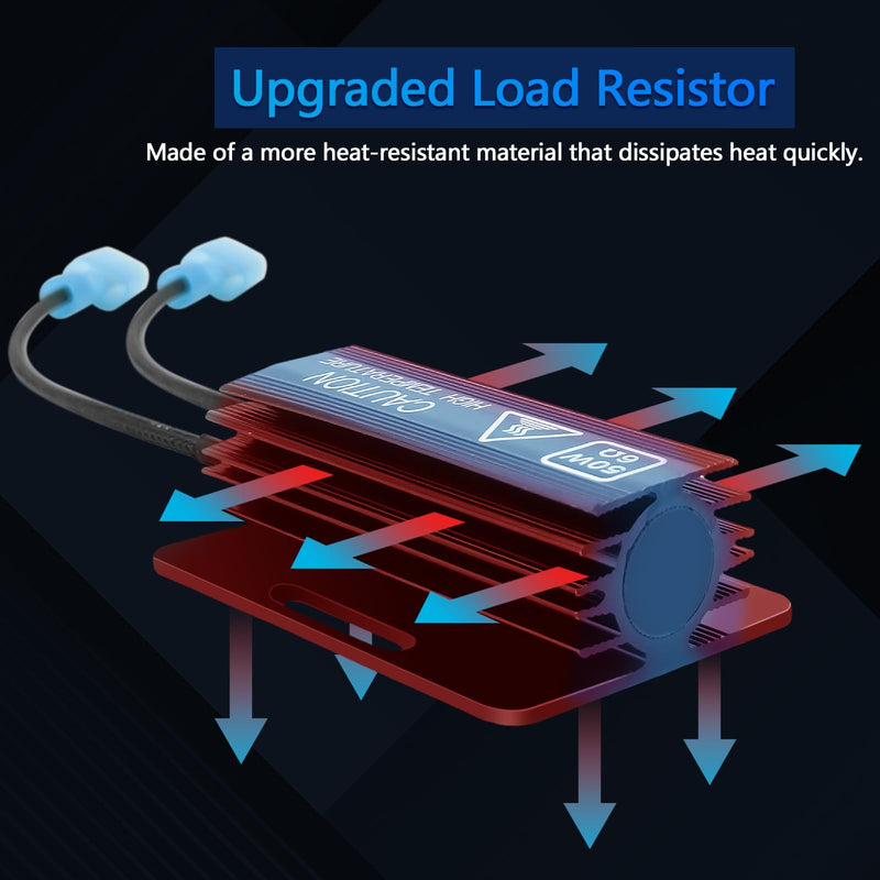2PCS Led Resistor Car Load Resistors 50W 6ohm Load Resistors - Fix LED Bulb Fast Hyper Flash Turn Signal Blink Error Code(Resistor gets very hot during working)