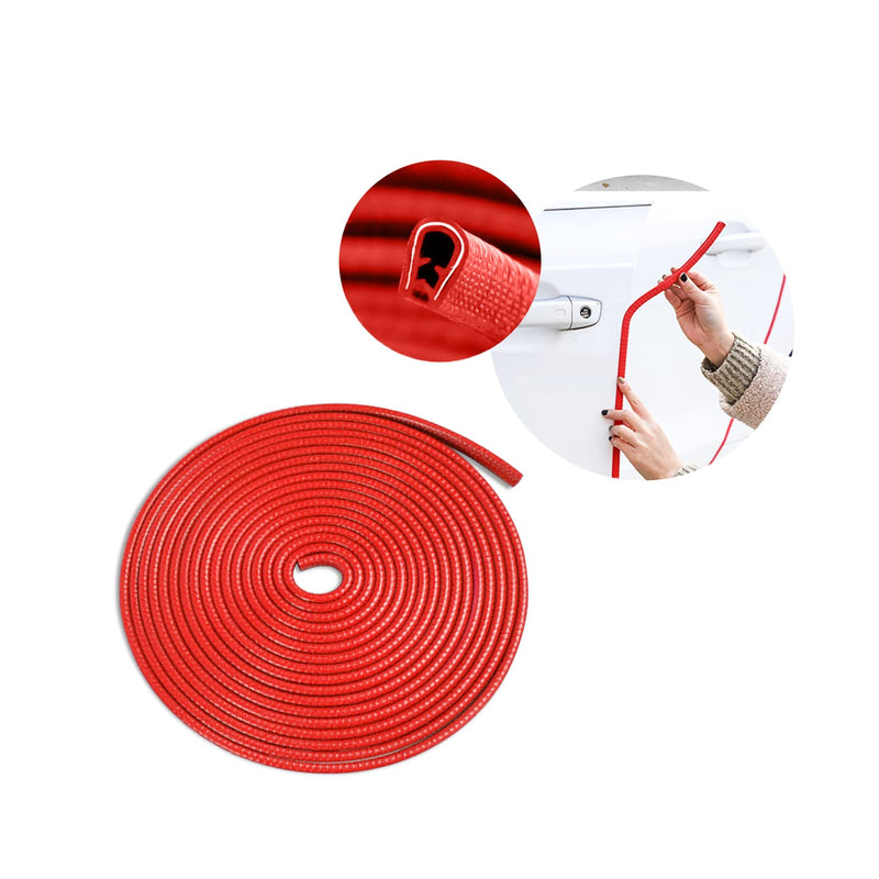 XINLIYA Car Door Edge Guards, 16Ft Universal Rubber Seal Protector U Shape Edge Trim Car Door Edge Protection for Most Car, Aluminum Boat Edge Guards (Red) Red