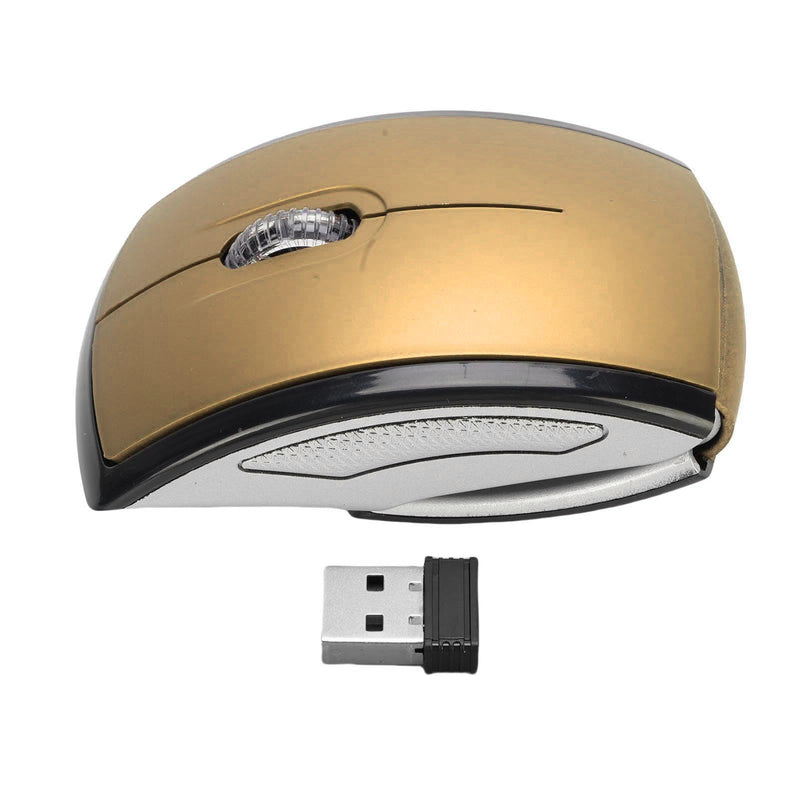 2.4G Foldable Wireless Mouse for Laptop, Portable Travel Mouse with Ultra Flat Folding Design, Compact Mini, for PC Laptop Computer Home Office (Gold)