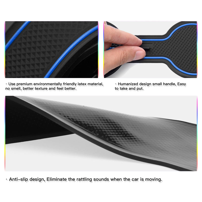 SKTU 2024 2025 2026 Chevy Trax Door Slot Mat for 2024 2025 2026 Chevrolet Trax (LS,1RS,LT,2RS,ACTIV) 2024-2026 Trax Accessories 14PCS Fit 2024+ Trax Door Compartment Cup Center Console Liners (Blue) Blue Mat