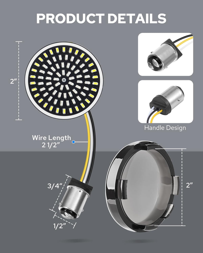 Benlari 1157 LED Turn Signals Front Rear 81 LED Lights Super Bright 1156 Bulbs Lens Kit 1986-2024 Compatible for Harley Davidson Touring Dyna Softail Sportster Street Glide Road Glide Iron 883 1200