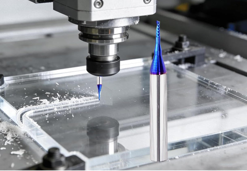 2PCS BRO03B Solid Carbide O Single Flute UpCut Plastic Cutting Spiral Bit CNC Router Bit End Mill NACO Coated with 1/16 inch Cutting Diameter 1/4 Inch Shank Nano Coated 1/16 inch Cutting Diameter 2