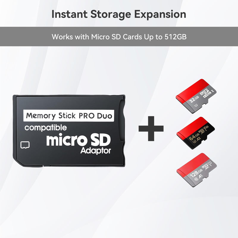 ELUTENG Memory Stick Adapter, 3 Pack, 512GB, TF to MS PSP Memory Card | Stable Transmission, Plug-and-play, For Sony Digital Camera, For Handycam Camcorder