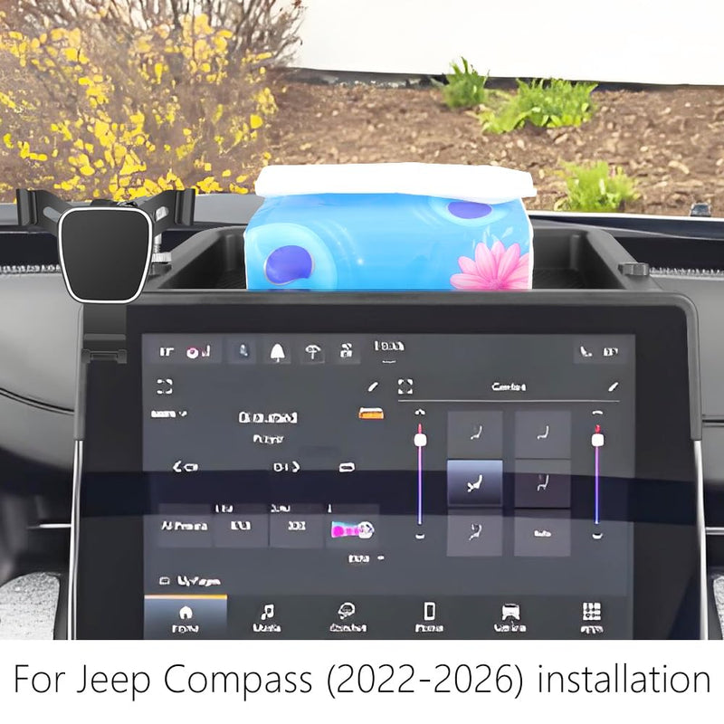 Car Phone Holder Center Console Organizer for Jeep Compass 2022-2026【Only 10.1-inch Screen】 Auto Accessories Navigation Bracket Interior Decoration Mobile Cell Phone Mount case for Jeep Compass 2022-2026【10.1-inch Screen】
