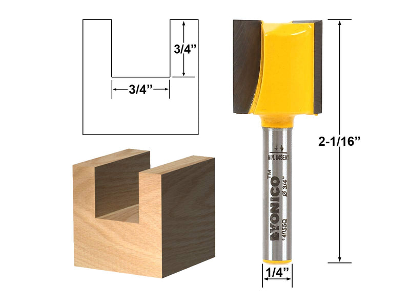 YONICO Router Bits Set Straight 5 Bit 1/4-Inch Shank 14522q 5 Bit Set - 1/4" Shank