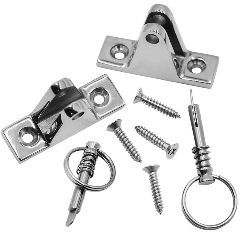 SHENGHUISS Bimini Top Deck Hinge with Quick Release pin 316 Stainless Steel Marine Bimini Top Fitting 90° Hardware with Installation Screws 4 Pack