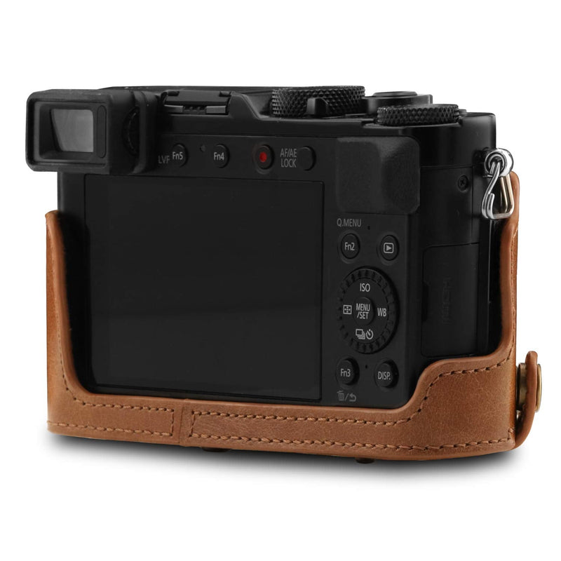 MegaGear MG1565 Ever Ready Genuine Leather Camera Case Compatible with Panasonic Lumix DC-LX100 II - Brown