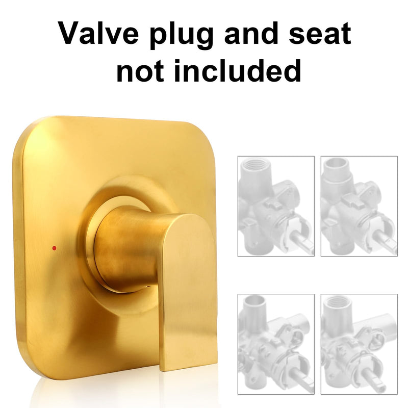 BOXOB Shower Trim Kit Replacement for Moen, Metal Shower Faucet Handle Posi-Temp Pressure-Balancing Valve Compatible with Moen 2570 2590 2510 2520(Valve Plug and Seat Not Included, Gold-Tone)