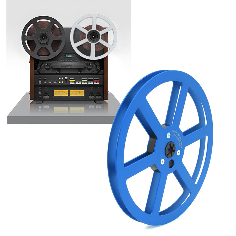 1/4 7 Inch Blue Aluminum Empty Take Up Reel for Reel to Reel Tape | Blue 7 inch aluminum take up reel with 6-hole design for 1/4 inch reel-to-reel tape recorders and empty tape storage
