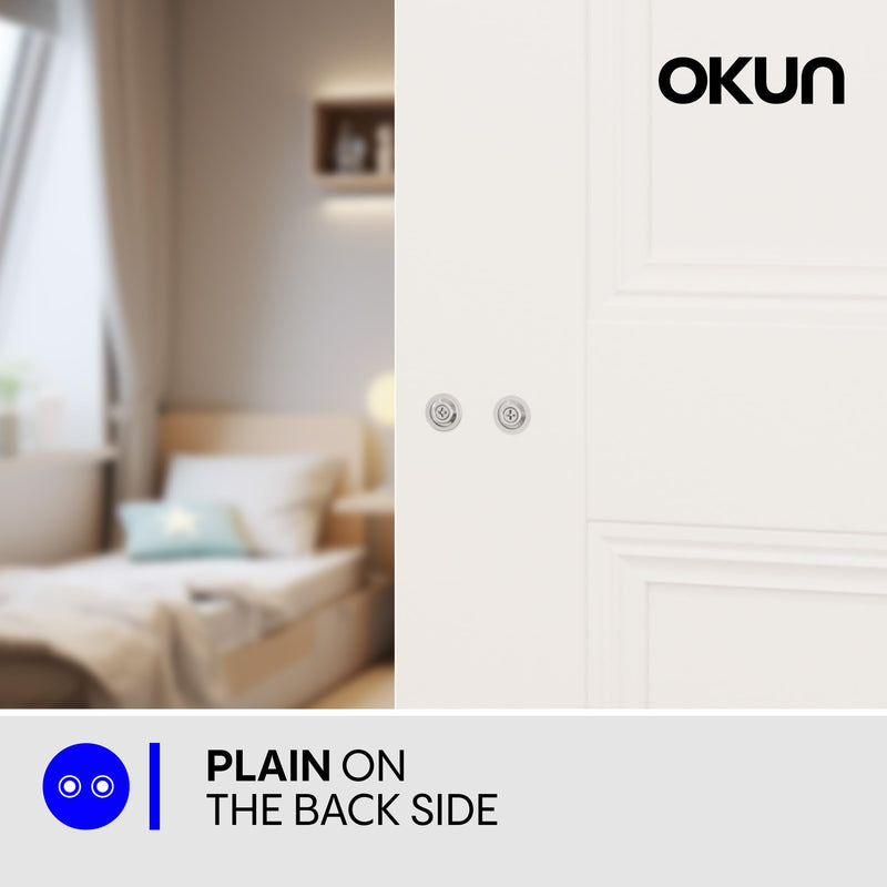 Okun Quadra Dummy Door Handle, Chrome Non-Turning Door Lever 1-Pack – Decorative Reversible Interior Handle for Closet, Pantry, Hallway & French Doors, Sleek Modern Design