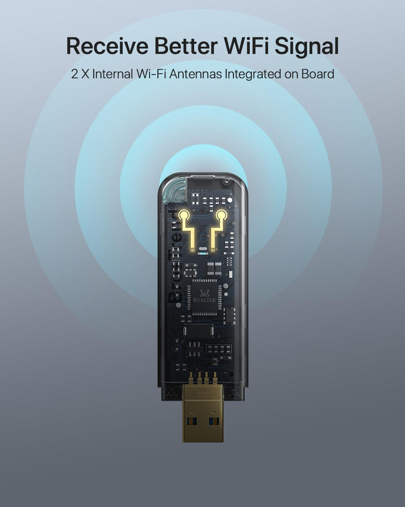 BrosTrend Linux USB WiFi Adapter 1200Mbps for Ubuntu Mint Debian Kubuntu Mate Zorin PureOS Raspberry Pi 2+ Windows etc. Linux Compatible Wi-Fi Adapter Wireless Dual Band 5GHz 867Mbps + 2.4GHz 300Mbps