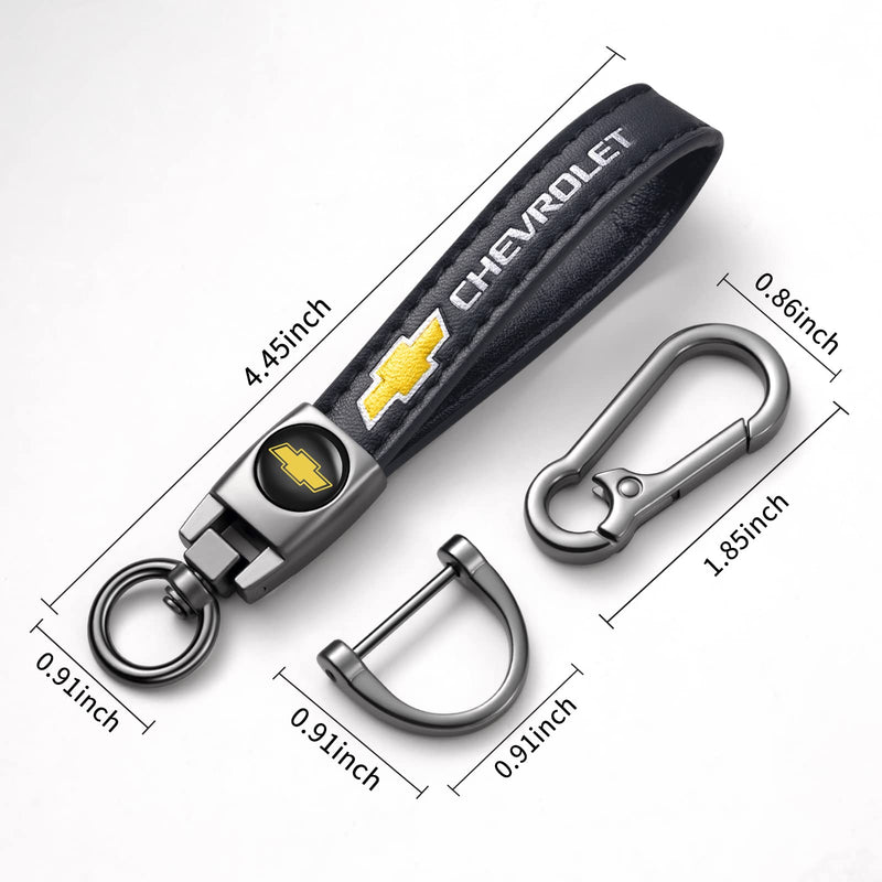 TACOMA Genuine Leather Car Keychain Key Chain for Men and Women Family Present Key Ring Accessories(Black) Black-07