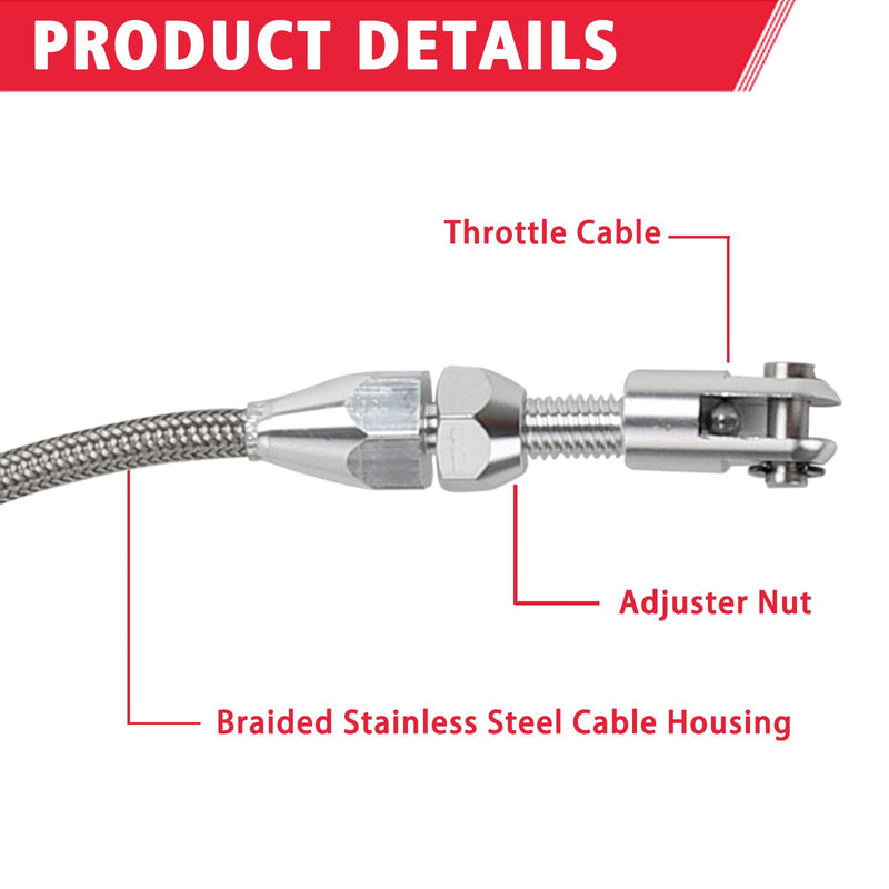 LS1 Throttle Cable Kit 36" Long Fits for 97-07 Chevy LS1 Engine 4.8L 5.3L 5.7L 6.0L,LS Swap Throttle Cable Repair Kit Accelerator Cable Stainless Steel Braided