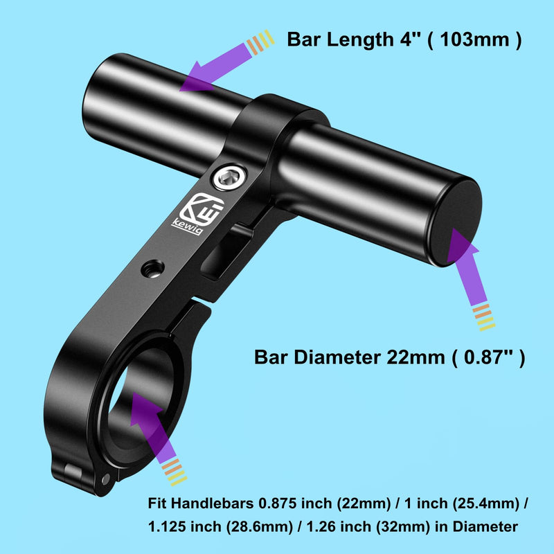 BRCOVAN Aluminum Alloy Handlebar Extender Extensions with 4'' Long Cross Bar, Fit Handlebars 0.875'' / 1'' / 1.125'' / 1.26'' in Diameter, for Bike Bicycle Motorcycle Scooter ATV