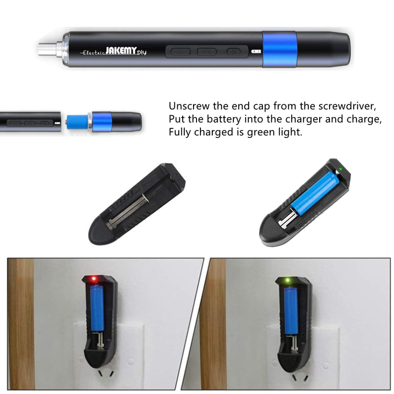 Precision Electric Screwdriver Kit, JAKEMY 61 In 1 Manual & Automatic Torque Power Screwdriver Set Rechargeable Cordless with LED Light for Laptop/Phone/Glasse/Watch Jm-y03