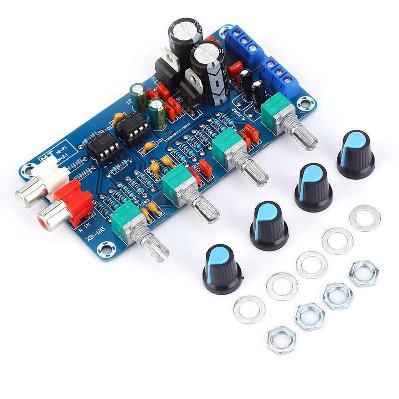 Generic NE5532 Preamplifier Board 10X Stereo Preamp with Treble Mediant Bass Volume Control for Dual AC 12V-18V Power Supply