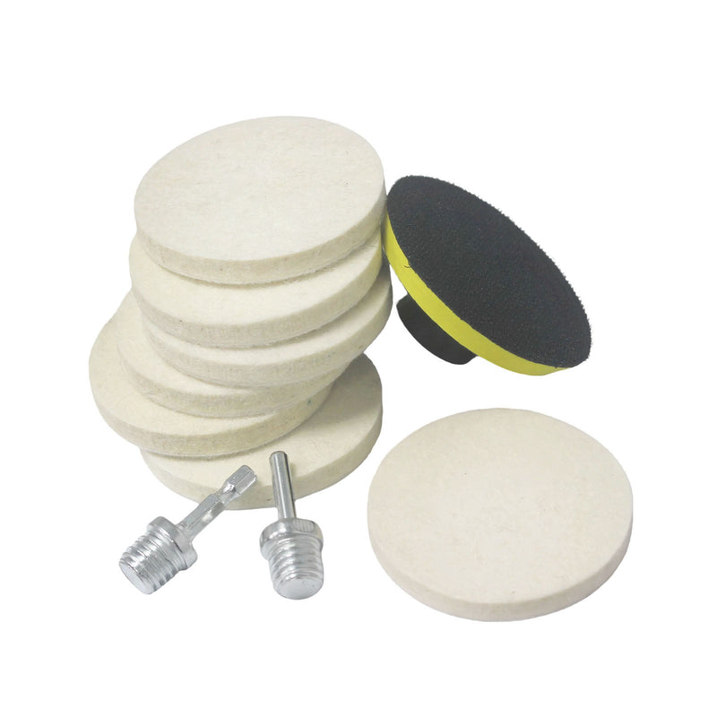 5" Felt Polishing Pads Kits, 1/4" Shank with 5/8"-11 Thread 5" Flet Pads Kits