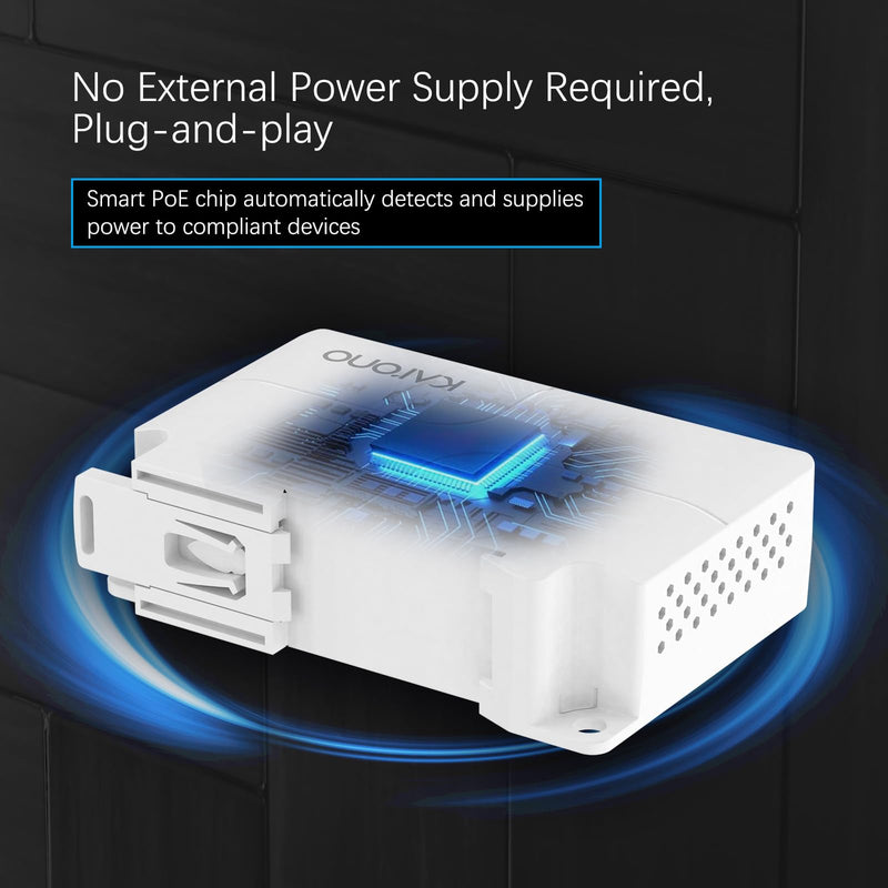 4 Port Gigabit PoE Extender / Repeater with 3 PoE Out, 1000Mbps Support IEEE802.3af/at, VLAN, Din-Rail & Wall Mount POE Passthrough Switch / Booster, Plug and Play