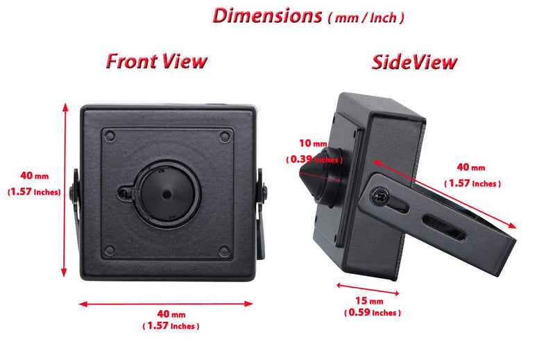 Evertech 1080p HD 4in1 AHD TVI CVI, Analog Indoor Mini Hidden Camera with Wide Angle Pinhole Lens