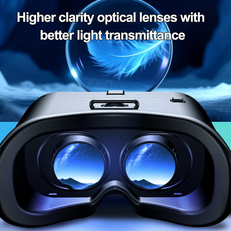 Vr Headset for Phone, Lightweight Virtual Reality Headset for Horizontal Buckle Lock Design, Virtual Reality Glasses for Home Entertainment Travel Gaming Office Break and Daily Use