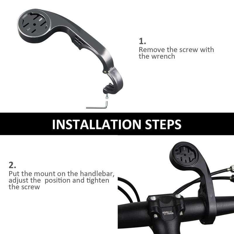 Bike Computer Mount, Out Front Road Computer Mount Bracket, Made of PC and TPU Material, in 2 Minutes with Wrench, for Most Cycle Handlebars 22.2-31.8mm Diameter