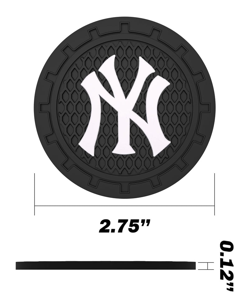 2PCS Car Cup Holder Coaster,Auto Cup Holder Insert Coaster for New York Yankees Baseball Fans, Non-Slip Car Drink Holder Mat, Interior Accessories, NY Yankees For Yks