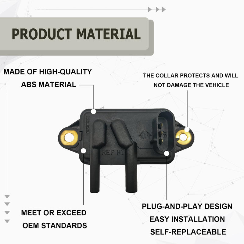 EGR Valve Pressure Feedback Sensor Compatible for 1994-2010 Ford Lincoln Mazda VP8, Mercury Lincoln Town Car Mazda Truck Replacement for F77Z-9J460-AB DPFE15