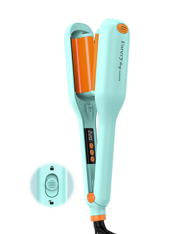 Farery 25MM Hair Waver – Deep Wave Curling Iron with Ionic Technology, Full-Wrap Anti-Scald Design, 3 Even-Heat Barrel, Low Skill Hairstyling, 360° Swivel Cord for Safe & Effortless Beach Waves