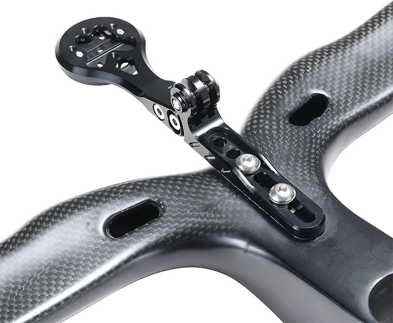 Aero Integrated Handlebar System Out Front Bicycle Computer Mount for Garmin Edge Wahoo Elemnt Bryton Fits Canyon CEP Cockpits and Wilier Filante Bar Handlebar and More (Black B) Black B