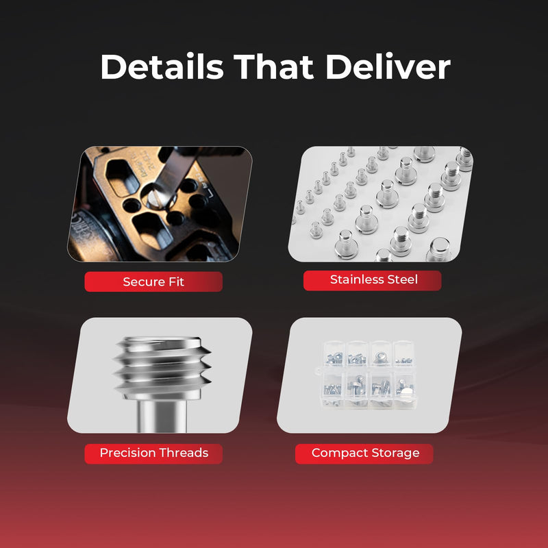 SMALLRIG Camera Screws Stainless Steel Screw Set 35 Pcs (1/4"-20, 3/8"-16, M2.5, M3), Suitable for Cameras, Cages, Handles, with Portable Storage Case - 6389