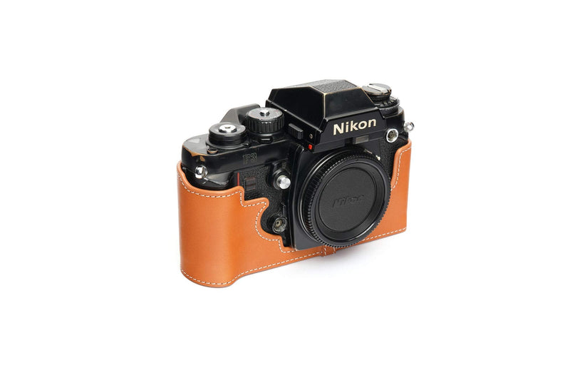 F3 Case, Handmade Genuine Real Leather Half Camera Case Bag Cover for Nikon F3 F3HP F3AF F3T Camera With Hand Strap (Yellow) Yellow
