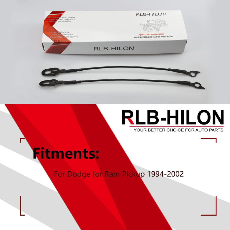 RLB-HILON Tailgate Cable Compatible with Dodge Ram 1500 2500 3500 1994 to 2002 Year, 55345124AB 55345125AB, Lift Gate Support Straps Pickup