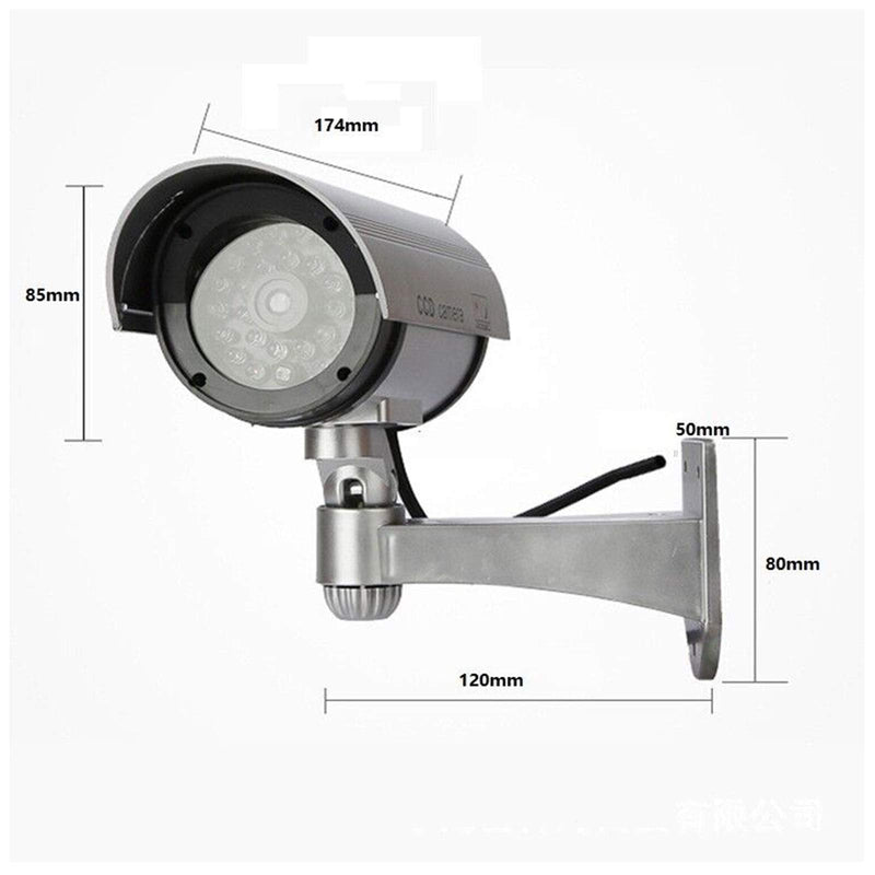 SUNGOOYUE Fake Security Camera Engineering Plastic Dummy Security Camera with Flashing Red LED Rotatable 0 to 90 and 360 Bracket Easy Install for Home Office Shop Garden Outdoor