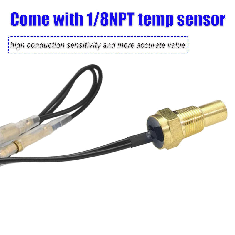 2-in-1 Water Temperature & Voltage Gauge Set - 2” 52mm Digital Blue LED Display for 12V/24V Cars 2-in-1 Gauge