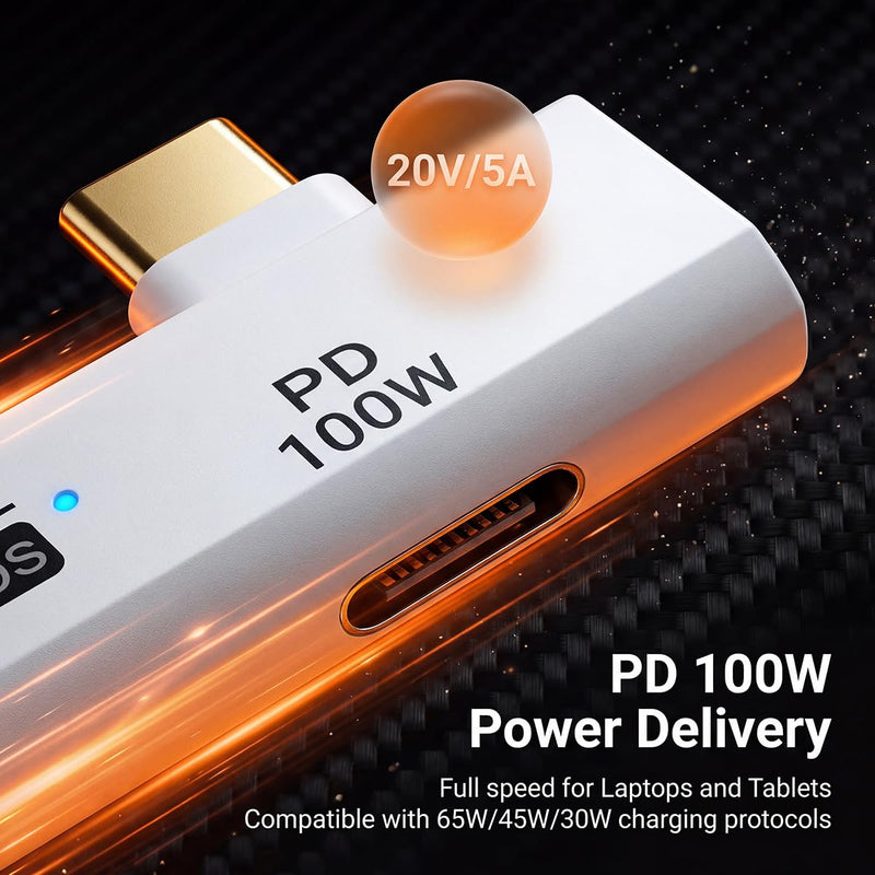 USB C Splitter 2 in 1 Adapter, 100W PD Fast Charging & 10Gbps Data Transfer | USB C OTG Adapter, USB C Male to Dual Female Extender for iPhone 15 Pro Max, Steam Deck, MacBook, iPad, Galaxy S24
