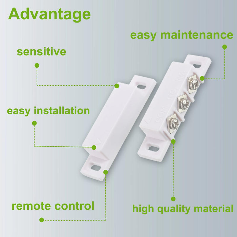 Magnetic Reed Switch Normally Open and Normally Closed NC NO Magnetic Proximity Switch for Door Alarm, Window Safety, DC 5V 12V 24V Light GPS Other Equipment Reed Switch (White, Pack of 5pcs) 5pcs-B31 5pcs-White