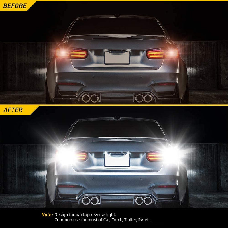 D-Lumina 3156 3157 LED Backup Reverse Light Bulbs, 5600 Lumens 21W 2-SMD CSP Chips 3056 3057 3457 4157 LED Bulbs For Car Truck Reverse Light, Canbus Error Free, Plug ＆ Play, 6000K White (Pack of 2) 3157/3156 Reverse Light Bulb