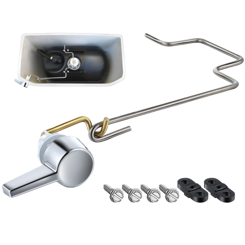 Dreyoo Pressure Assist Toilet Lever Compatible with 738254-0020A, Hand Trip Lever Compatible with American Standard Pressure Assisted 4086 Toilet Tank, Polished Chrome(Left Hand) 1 Left Hand