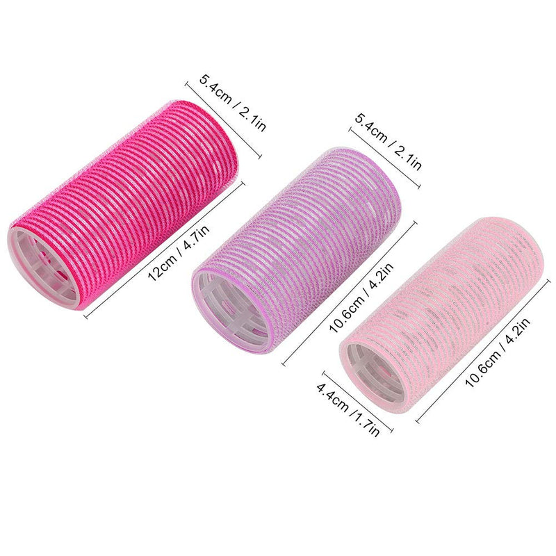  [AUSTRALIA] - Hair Large Hair Roller For Bangs 12×11×5 3Pcs Self Adhesive Hair Rollers Portable Grip Holding Styling Curlers Hairdressing Tool