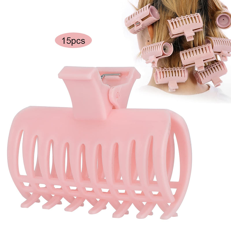 15Pcs/Set Curler Clip Hair Roller Fixing Clamp For Thin Hair, Hair Claws Clips For Hair, Matte Claw Clips, Neutral Hair Clips