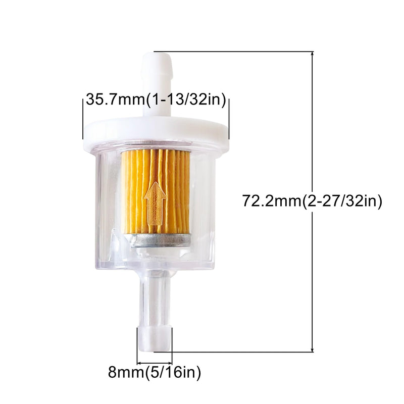 691035 695666 1/4" Inline Fuel Filter Kit Compatible with Briggs & Stratton 493629 84001895 794079 Toro MTD Craftsman Kawasaki 49019-0027 40 Micron