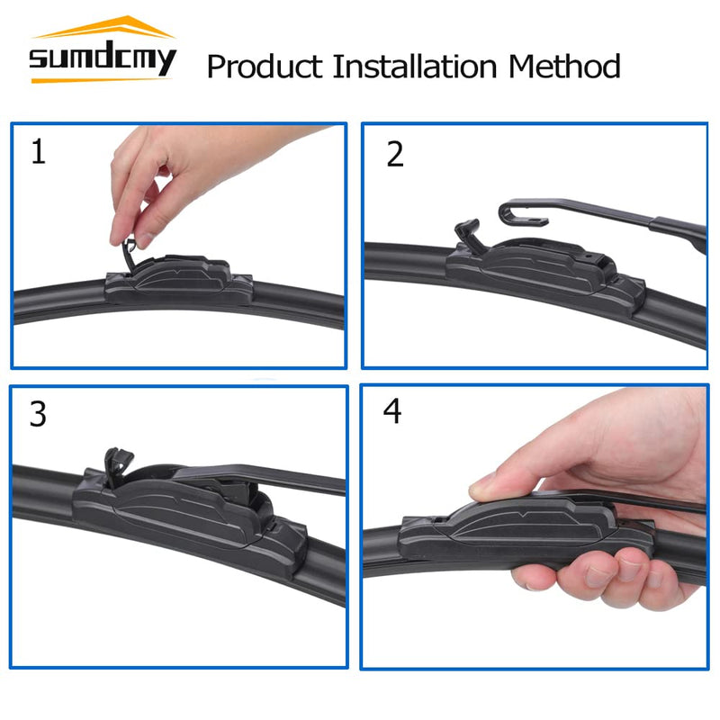 20"+20" Windshield Wiper Blade Replacement for 2003-2014 Ford E-150 E-250 E-350 Super Duty 2005-2010 Ford Explorer 2009-2014 Nissan Cube Front Windscreen Wiper for U/J hook CM2020