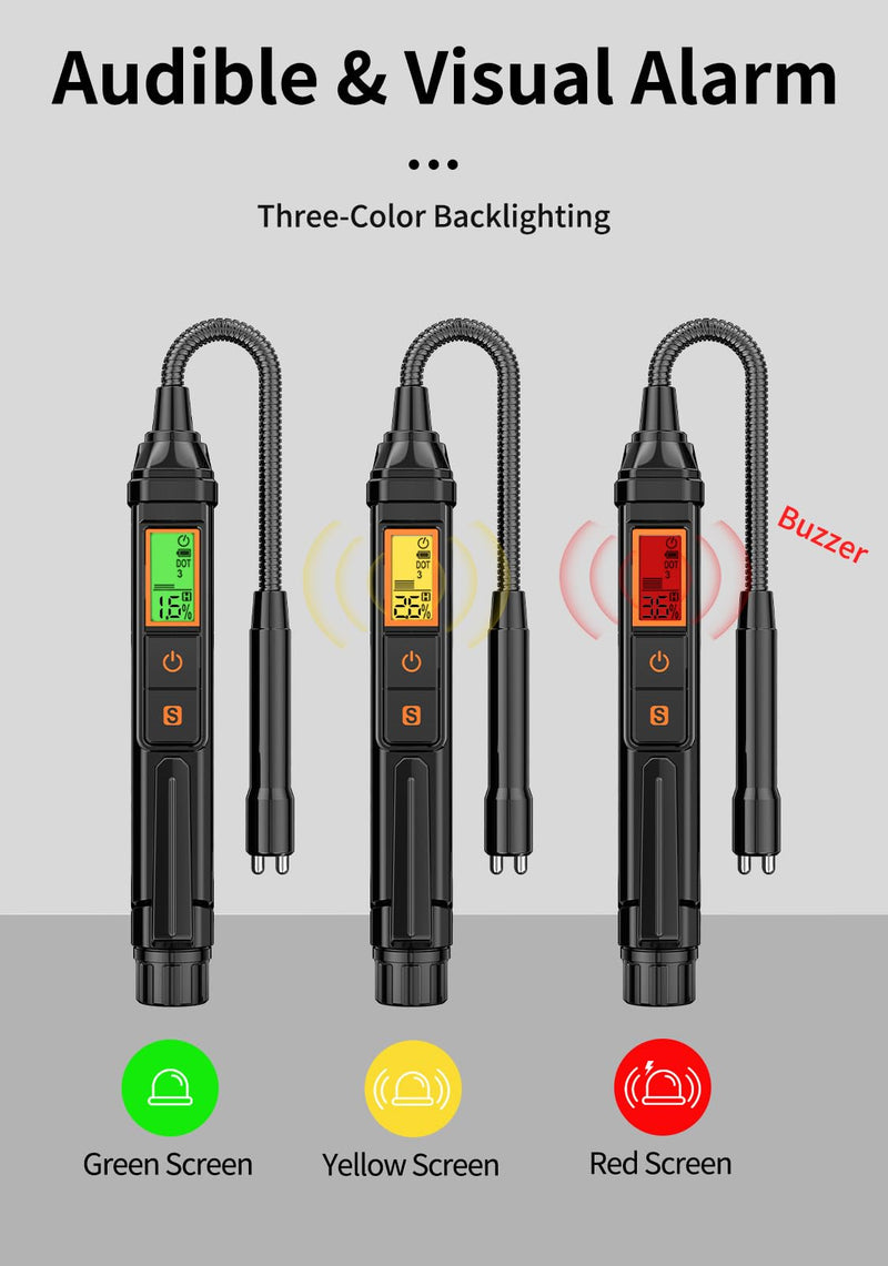 NC Brake Fluid Tester Pen Brake Fluid Test Strips, Calibrated for DOT3 DOT4 DOT-5.1 Brake Fluid