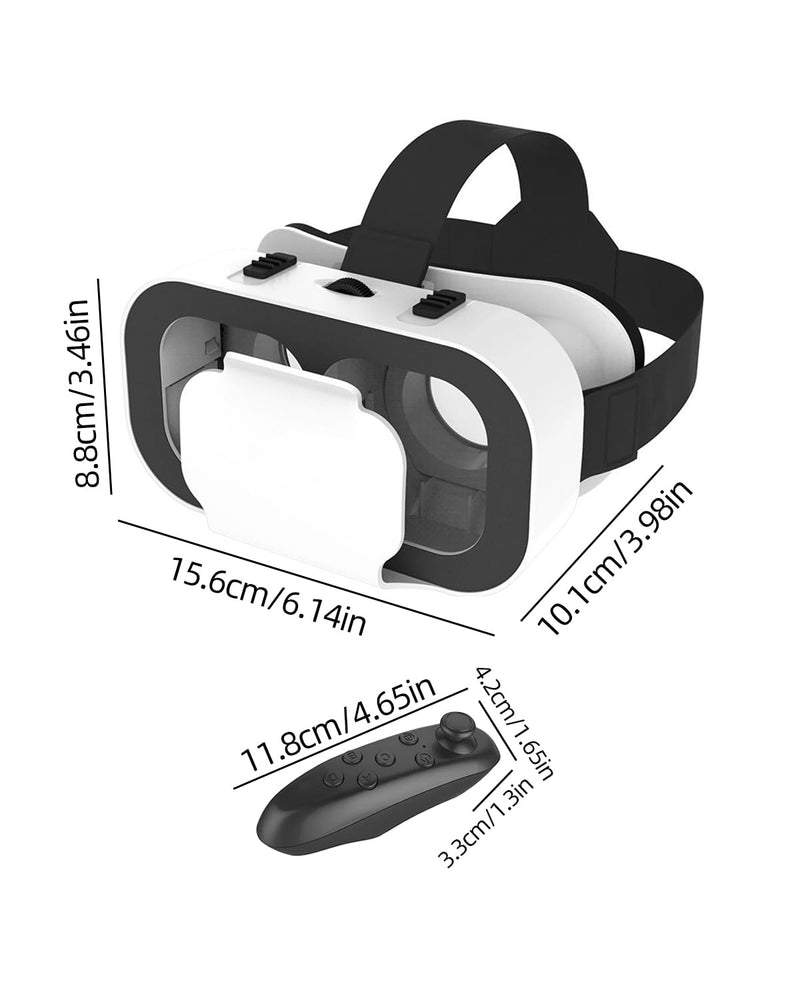 VR Headset 3D Virtual Reality Glasses Helmet for Mobile Gaming Movies White