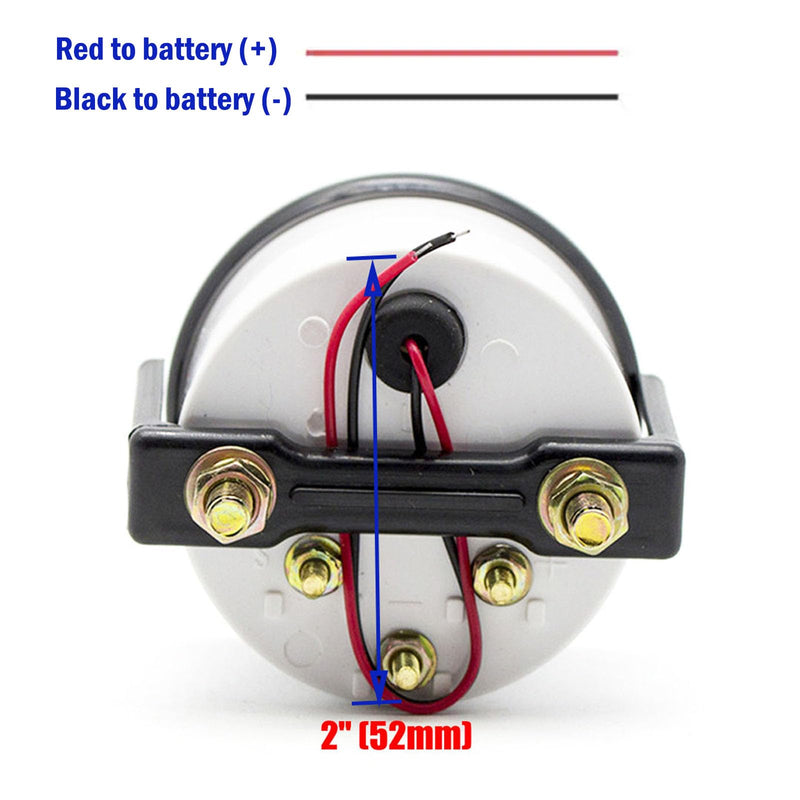 2" Fuel Level Gauge,12V Fuel Tank Meter E-1/2-F Pointer Meter 240-33ohm for Car RV Yacht Boat Motorcycle (White)