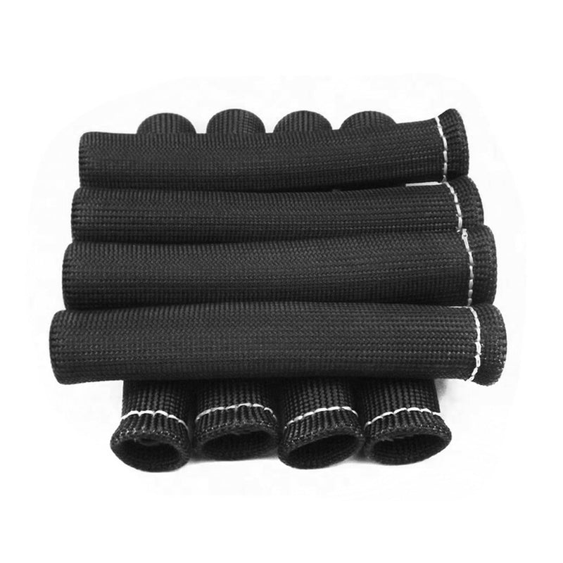 8pcs 2500° Spark Plug Wire Boots Heat Shield Cover Wire Boots Wrap Protector Sleeve For LS1/LS2 SBC BBC 350 454 Car Truck (Black) Black