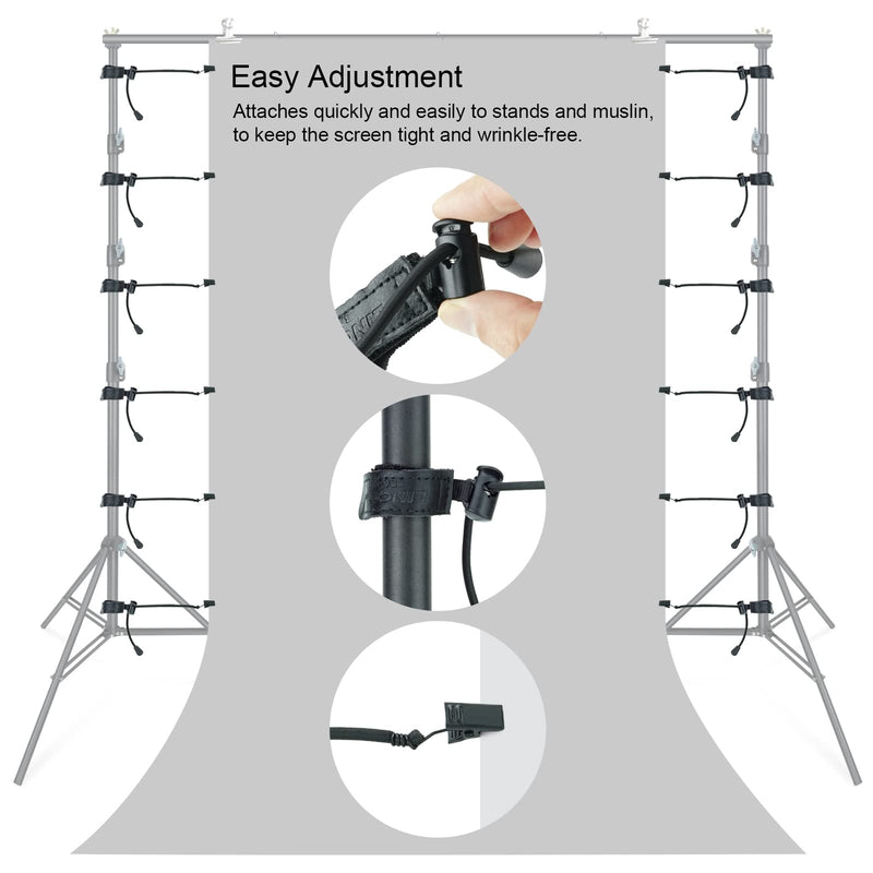 LINCO Lincostore Backdrop Clamp Adjustable Heavy Duty Black Clamps 12-Pack for Photo Studio Backdrop Muslin, Camera Flash Brackets, Photo Backdrop Background Support Equipment 4216-1-12
