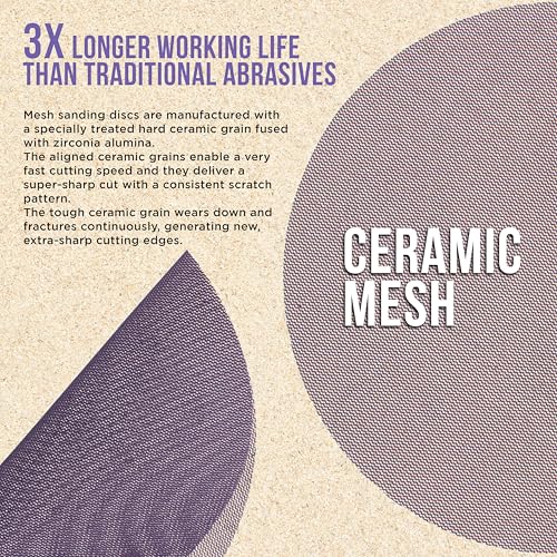  [AUSTRALIA] - Dura-Gold Premium 320 Grit 9" Purple Ceramic Mesh Sanding Discs, Box of 10